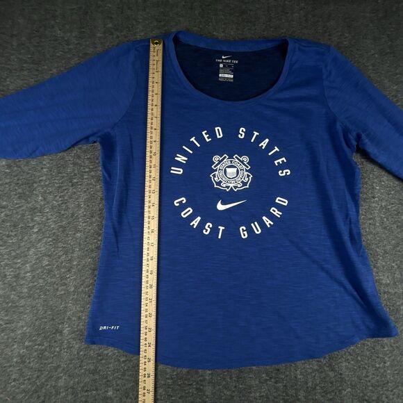 Nike Sweatshirt Women’s XL “US Coast Guard” Wide Neck Cropped Athletic Dri-fit - Picture 8 of 10